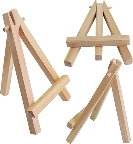 Miniatura 1 de Mini caballete de mesa de 5 pulgadas, soporte de caballete de mesa de 5 pulgadas, letreros de boda, soporte de placa de caballete de madera,