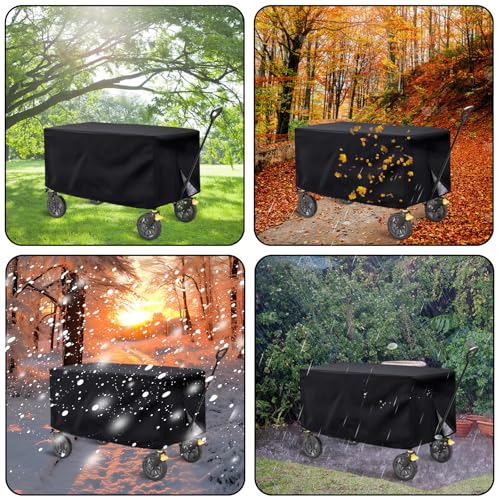 Abdeckung für Bollerwagen, Handwagon Abdeckung, Wasserdicht Anti-UV Staubdicht Bollerwagen Faltbar Abdeckung, 420D Oxford-Tuch Schutzhülle für Handwagen, Gartenwagen-Abdeckung für Faltwagen