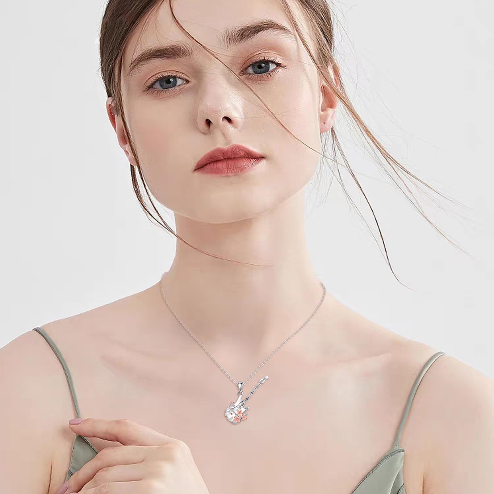 YFN Collana con ciondolo musicale in argento Sterling, gioiello musicale per donne e ragazze, regalo musicale per musicisti