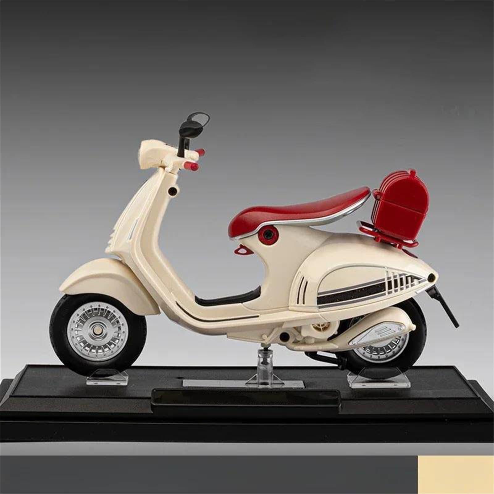 Modello di Giocattolo Modellino di Moto Pressofuso in Lega Scala 1/12, Collezione Hobby, Giocattolo Sonoro E Luminoso, Regalo per Fuoristrada per Vespa 946(Beige)