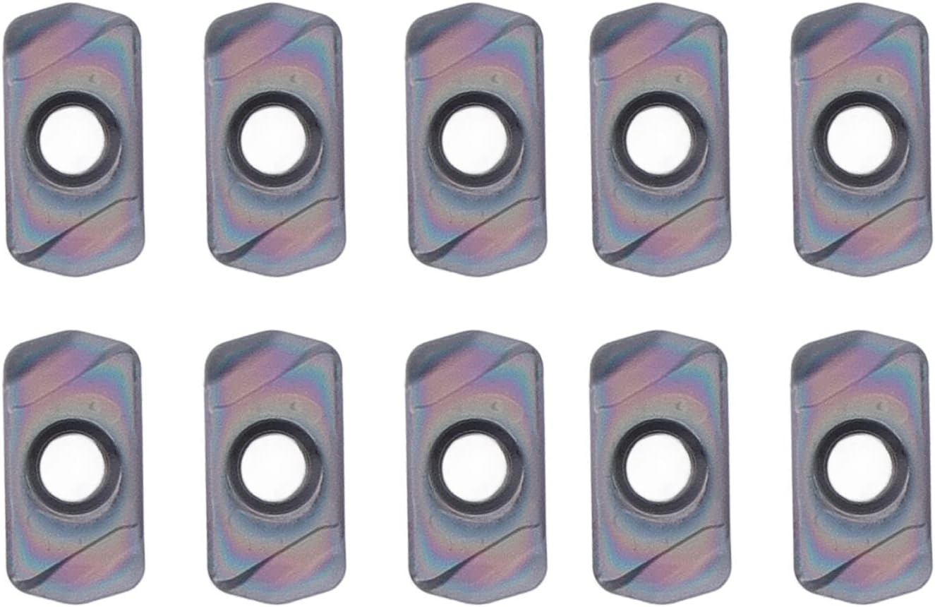 10Pcs Parallelogram Milling Inserts Tin Plated CNC Cemented Carbide Inserts for Turning Finishing Square Nose End Mills LNMU0303