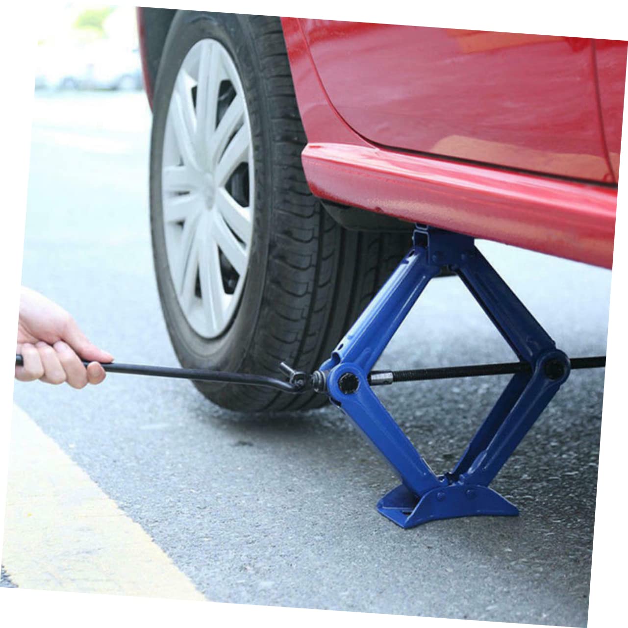 SUPVOX Maniglie per Cric a Forbice Pieghevoli in Metallo 2 Pezzi, Accessorio Facile per Cambiare Pneumatici Auto, Compatibile Cric per Auto in Natura