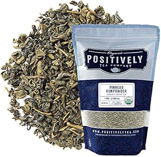 Organic Positively Tea Company, Pinhead Gunpowder, Green Tea, Loose Leaf, 16 Ounce