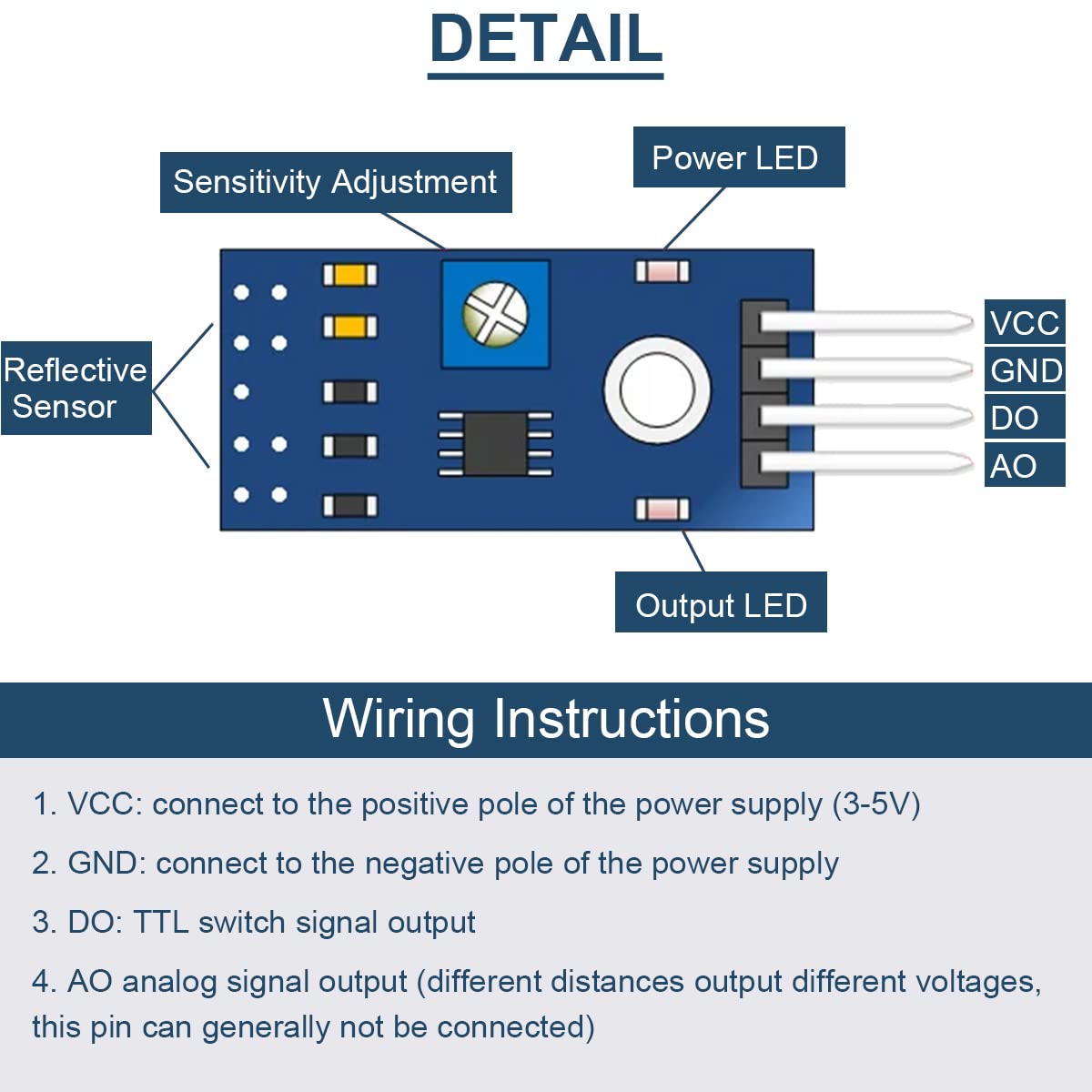 Snapklik.com : DAOKAI 5 Pcs IR Infrared Reflective Sensor Modules ...