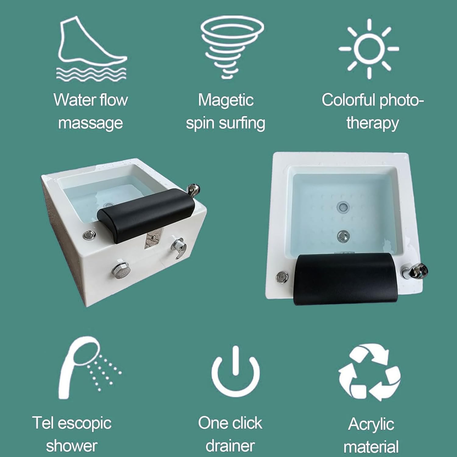 Pediluvio Profondo Spa con Massaggio, Foot Spa, Vaschetta Piedi Idromassaggio Massaggiatore Plantare, Vasca per Pedicure con Massaggio dei Punti di Agopuntura