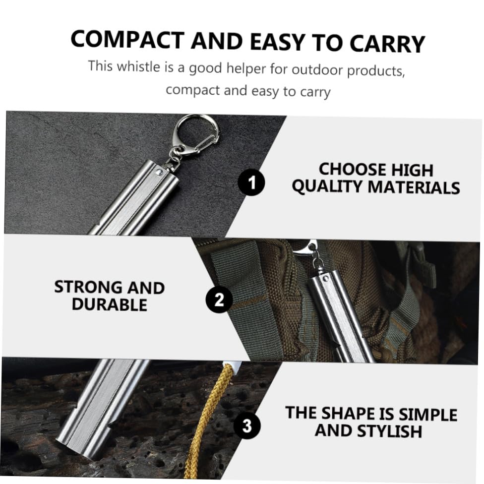 Silbato de acero inoxidable para deporte y camping miniatura 7