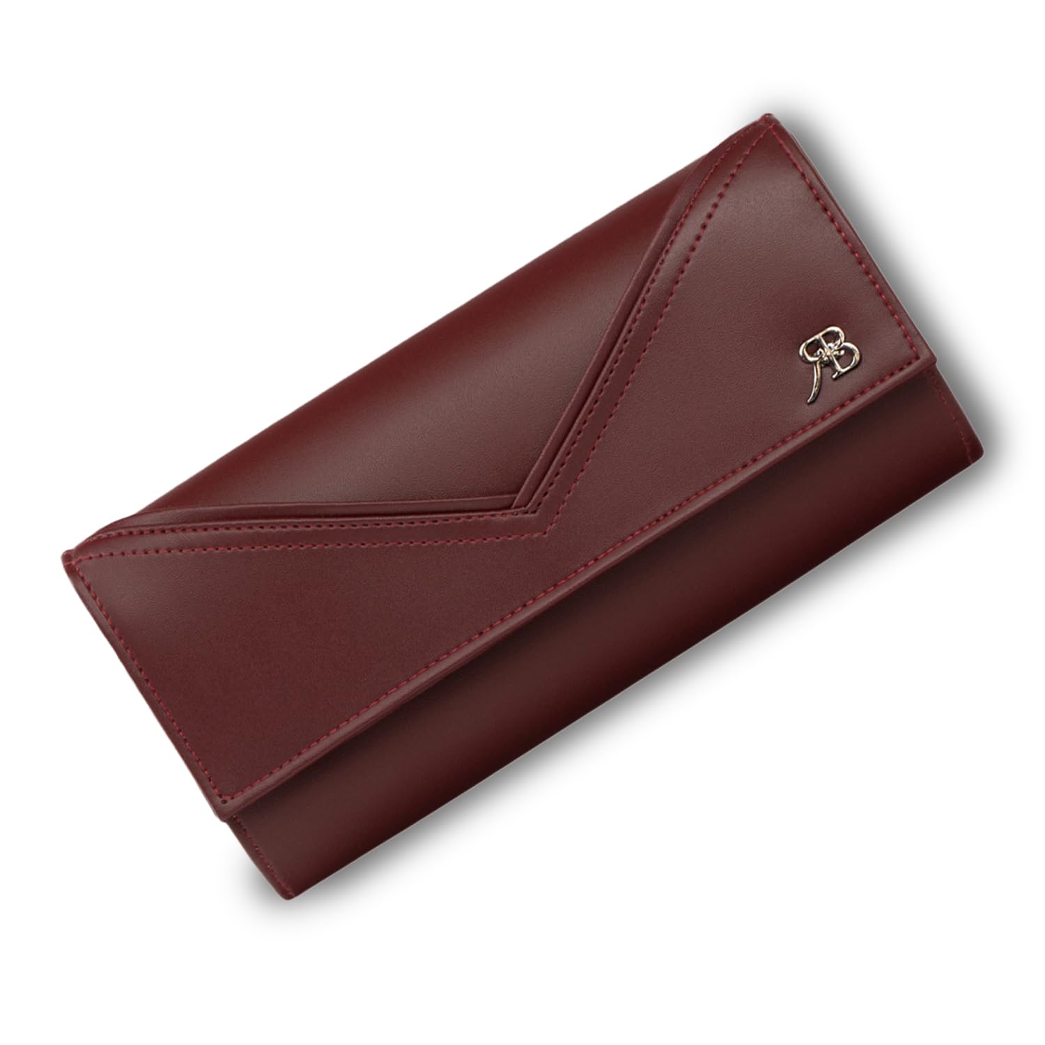 Women’s V-Cut Vogue PU Leather Wallet – Elegant Ladies Long Clutch Purse with Multi Card Holder, Stylish Travel, Office, College & Daily Use Wallet for Women (Maroon)-image-48