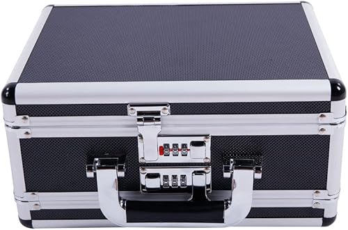 Miniatura 2 de Estuche rígido largo de aluminio para rifle  Caja de almacenamiento portátil de escopeta con bloqueo con espuma acolchada  Estuche táctico para