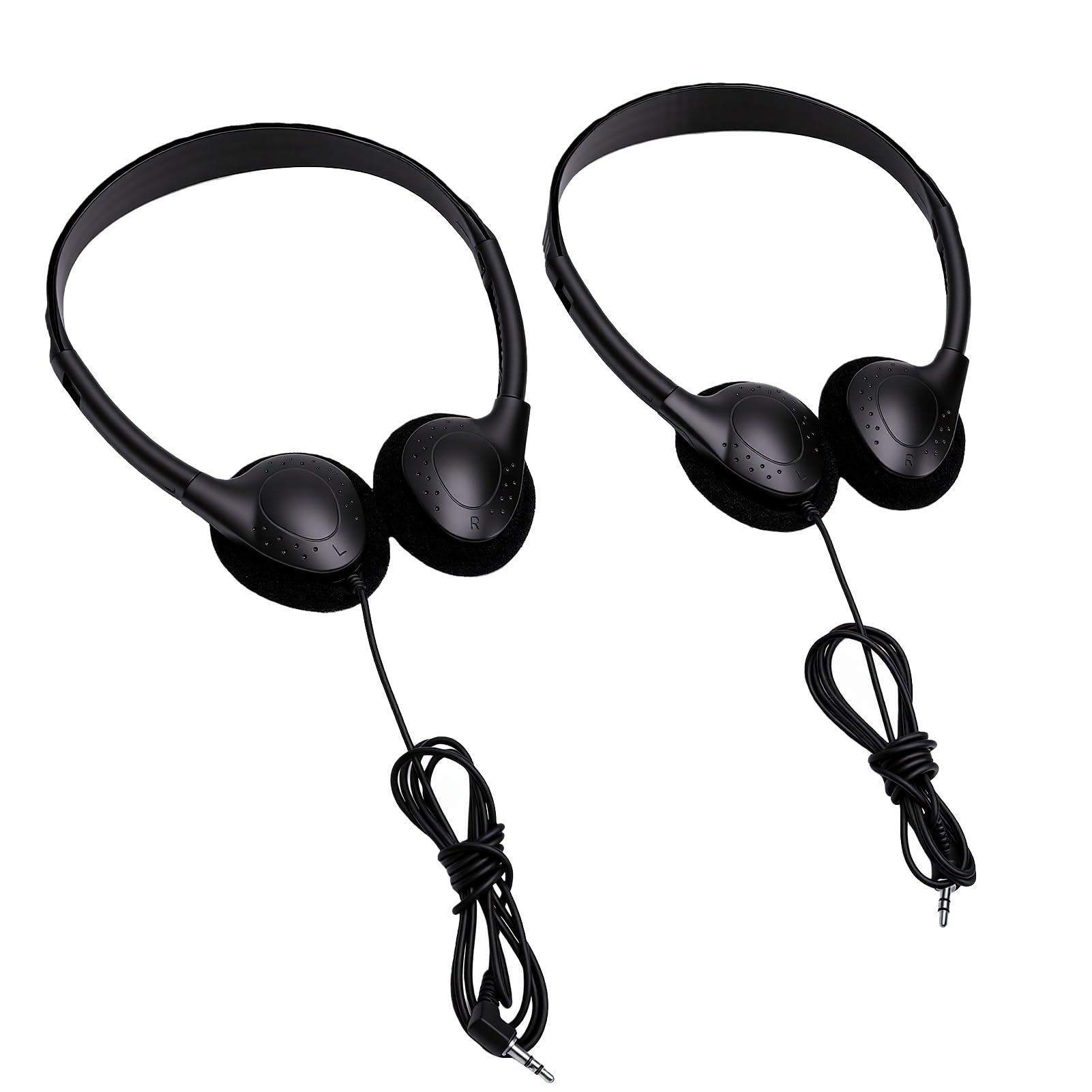 Jiawu Cuffie per Bambini, 10 Cuffie Cablate per Ragazze e Ragazzi, da Classe con Jack da 3,5 Mm Sopra L'orecchio con Cavo da 1,2 M, Archetto Regolabile, Paraorecchie Morbide