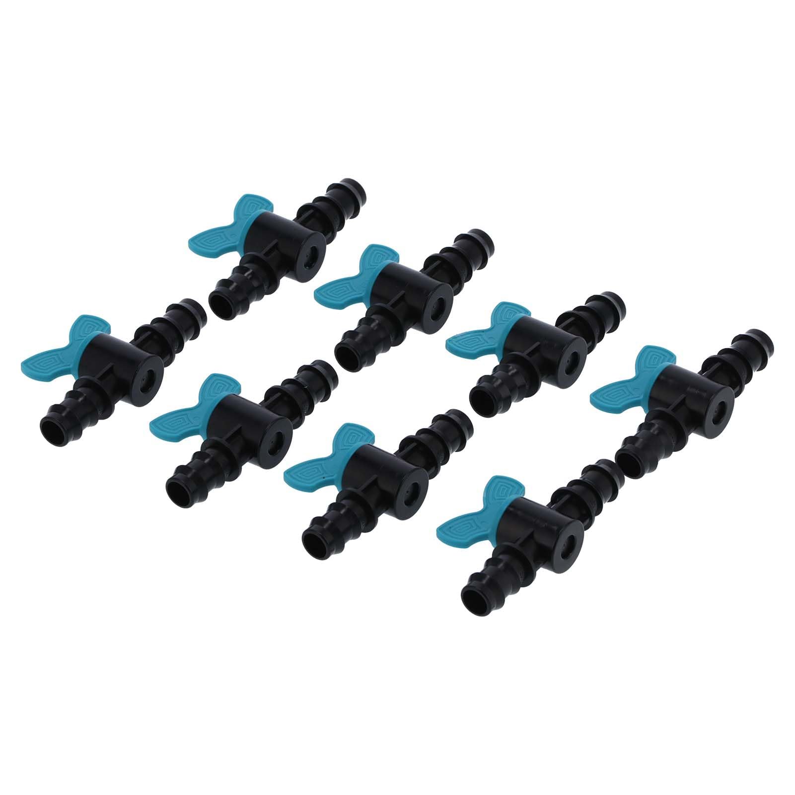 50Pcs Irrigation Switch Valve Garden Plastic Barbed Valve for 16mm Diameter Hose 10x5.5x2.5cm
