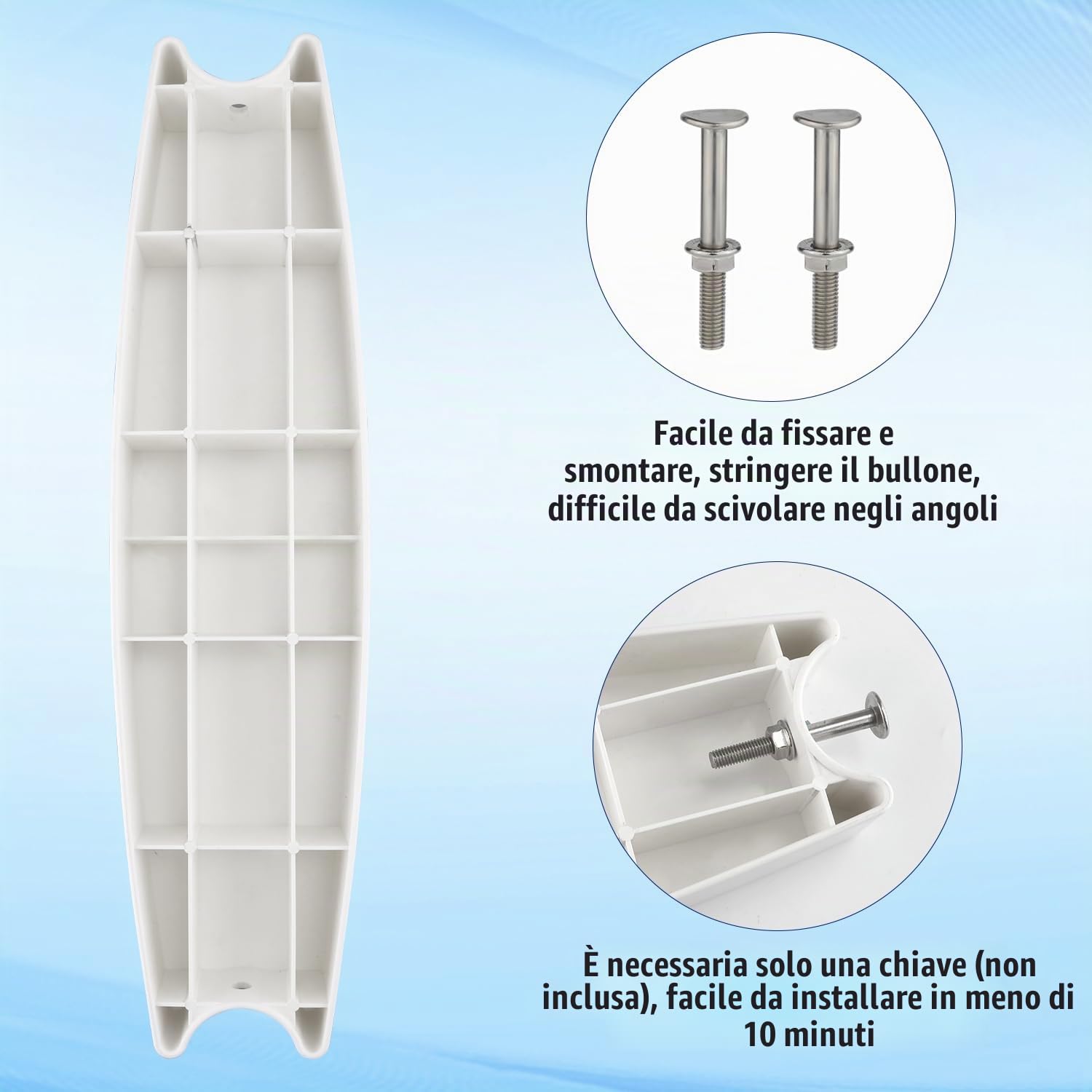 3pz Gradini per Scaletta per Piscina, per Impieghi Gravosi Plastica Scaletta per Piscina con Viti da 6pz per la Maggior Parte delle Scale Interrate e Fuori Terra (Bianco)
