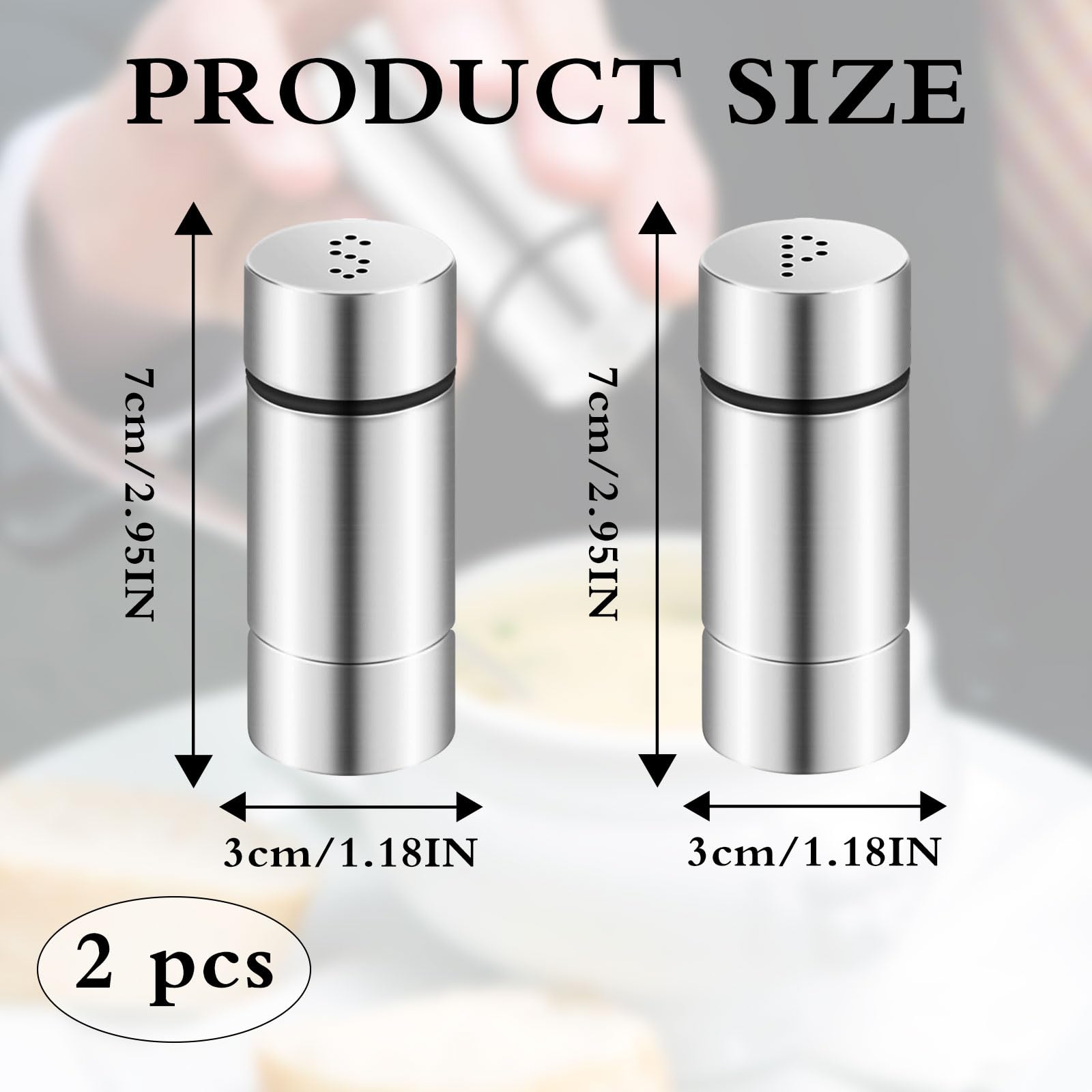 Set 2 Spargisale E Pepe In Acciaio Inox - Design Tradizionale Con Lettere S E P, Argento Per Cucina