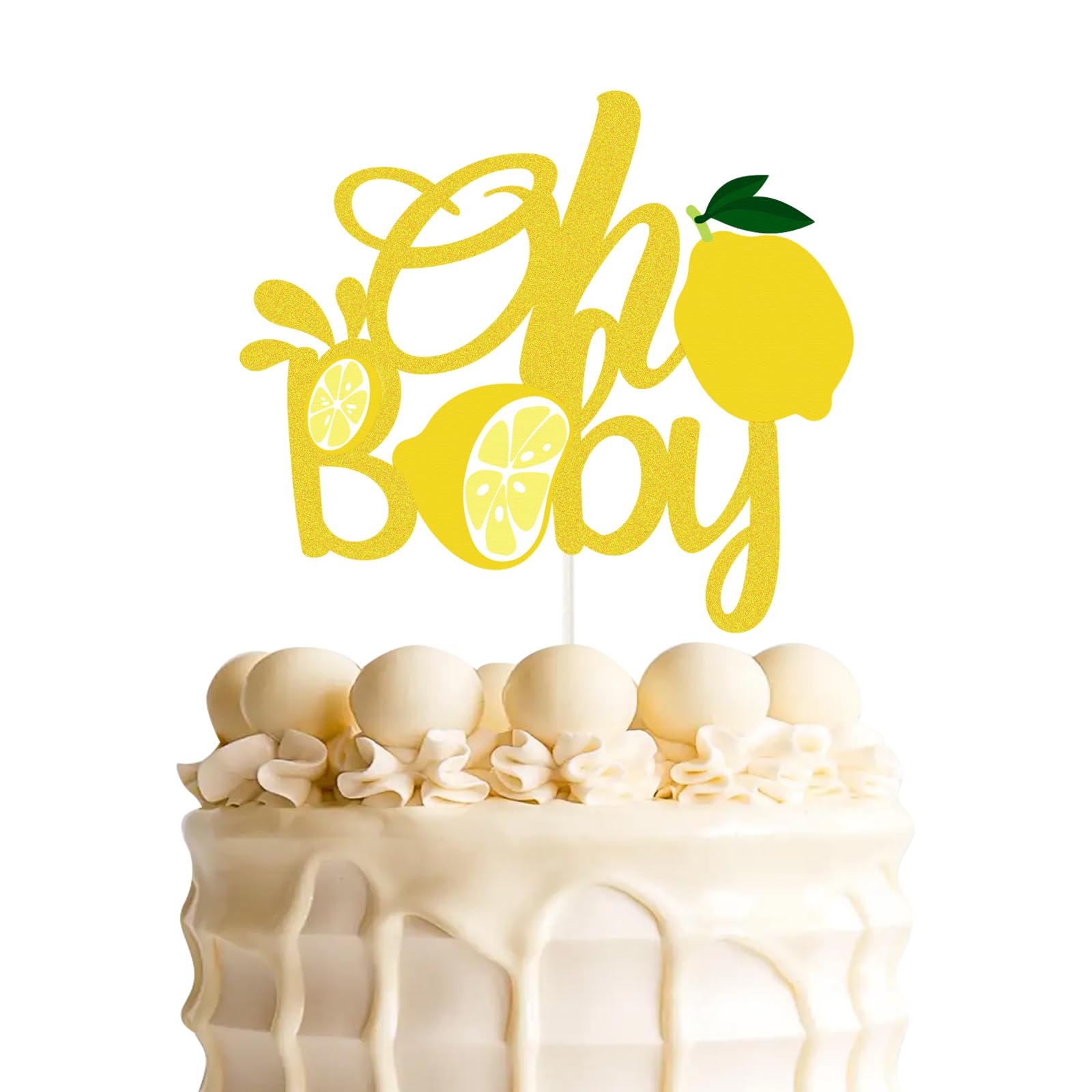 Lemon Oh Baby Cake Topper, Fruit Theme New Baby Gender Reveal Party Cake Decor, Fruit Lemonade Kids Girls Birthday Party Supplies