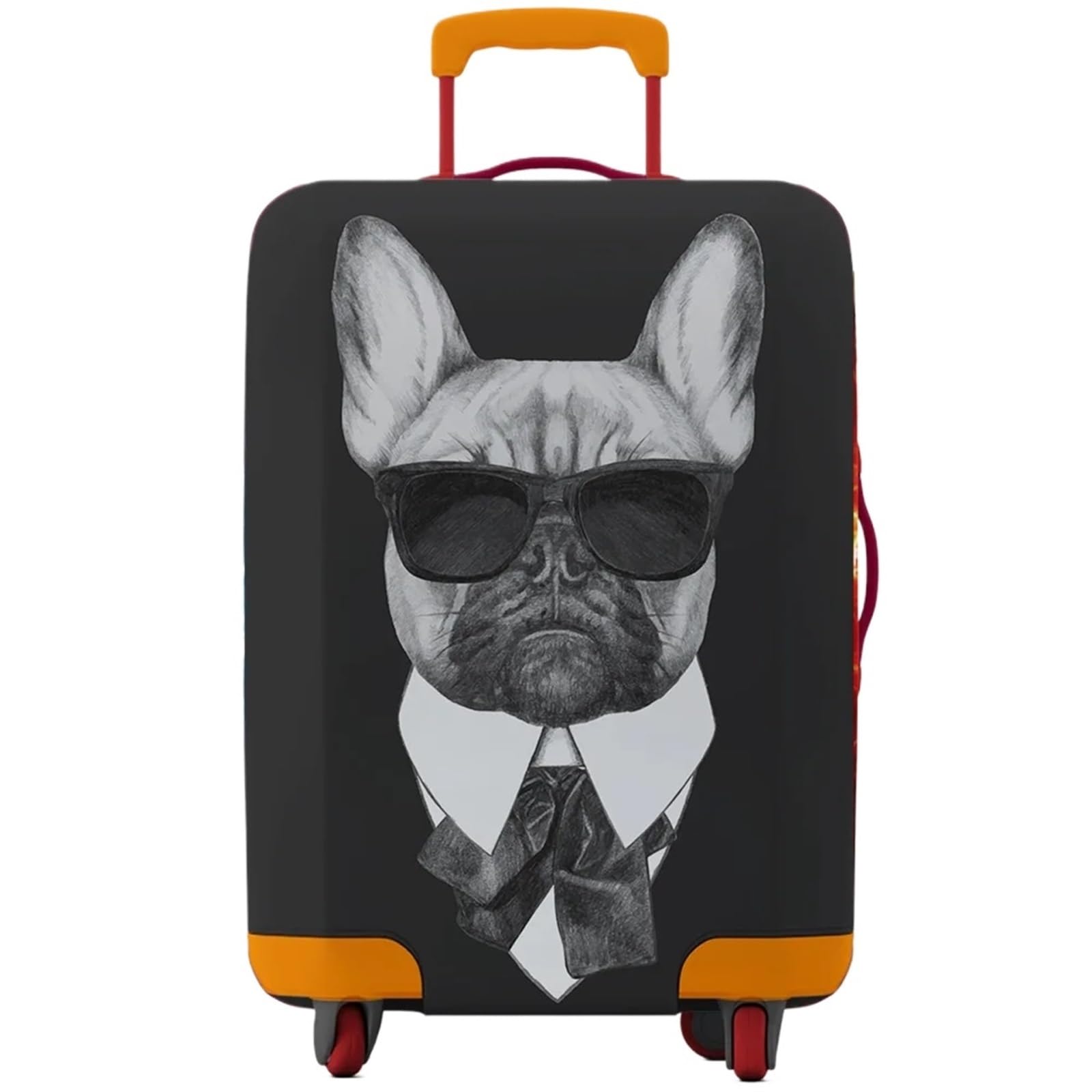 Funda Protectora de Equipaje Animales elástica Gruesa, Traje con Cremallera for Bolsa 18-32 Pulgadas, Cubiertas for Maleta, Cubierta Carrito para Maletas(Black 08,XL 29-32 Inch)