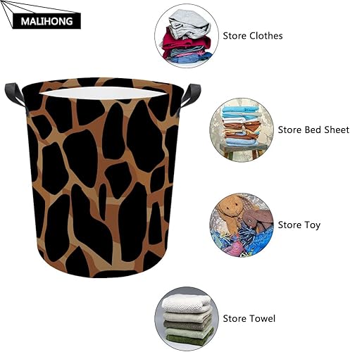 Miniatura 4 de MALIHONG Cesta de lavandería grande con diseño de leopardo amarillo, lavable con asa, impermeable, plegable, organizador de juguetes, contenedor de