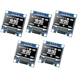 5 Pcs 0&period;96 Inch OLED I2C IIC Display Module 12864 128x64 Pixel SSD1306 Mini Self-Luminous OLED Screen Board Compatible with Arduino Raspberry Pi &lpar;White&rpar;