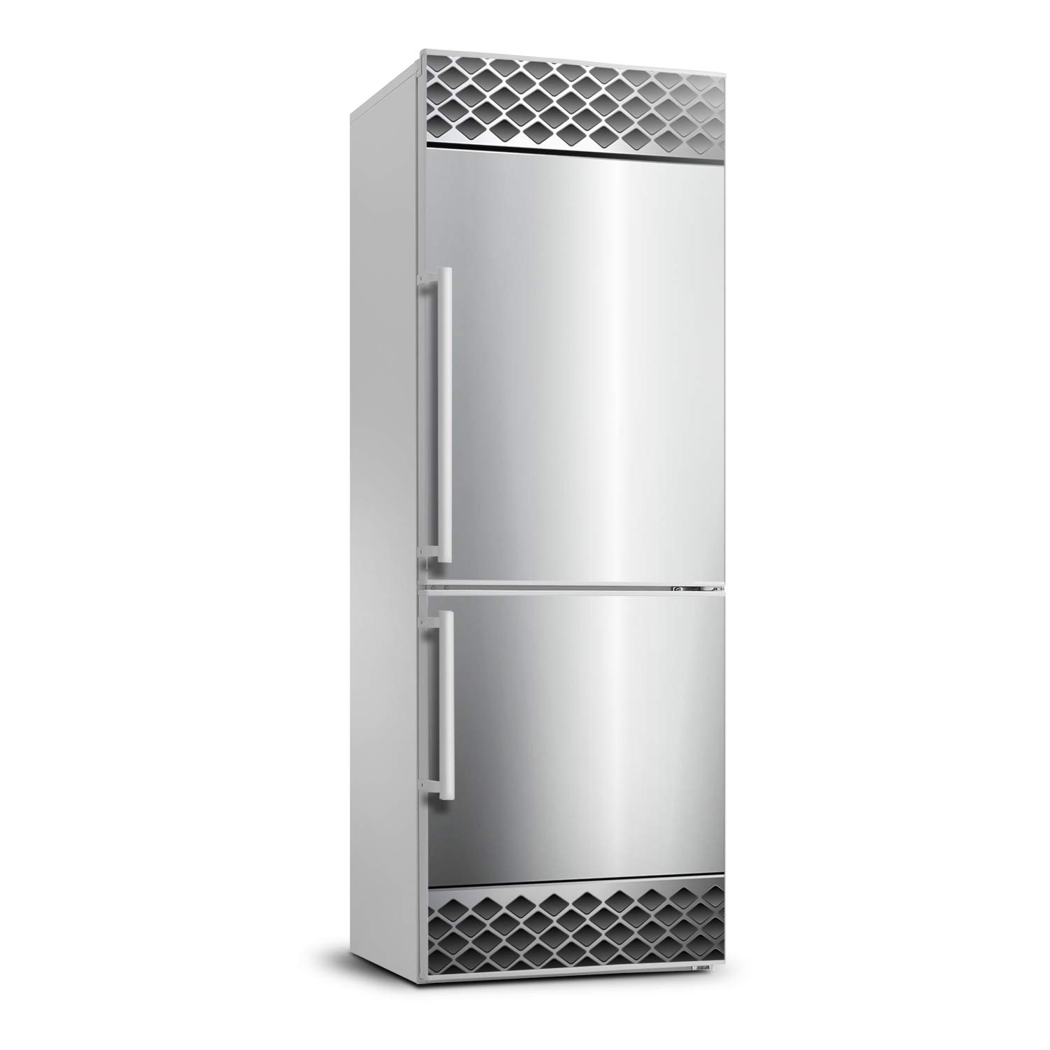 Tulup Adesivo Frigo 70x190cm Stickers Copri Frigorifero Porta Cucina - Sfondo Metallico