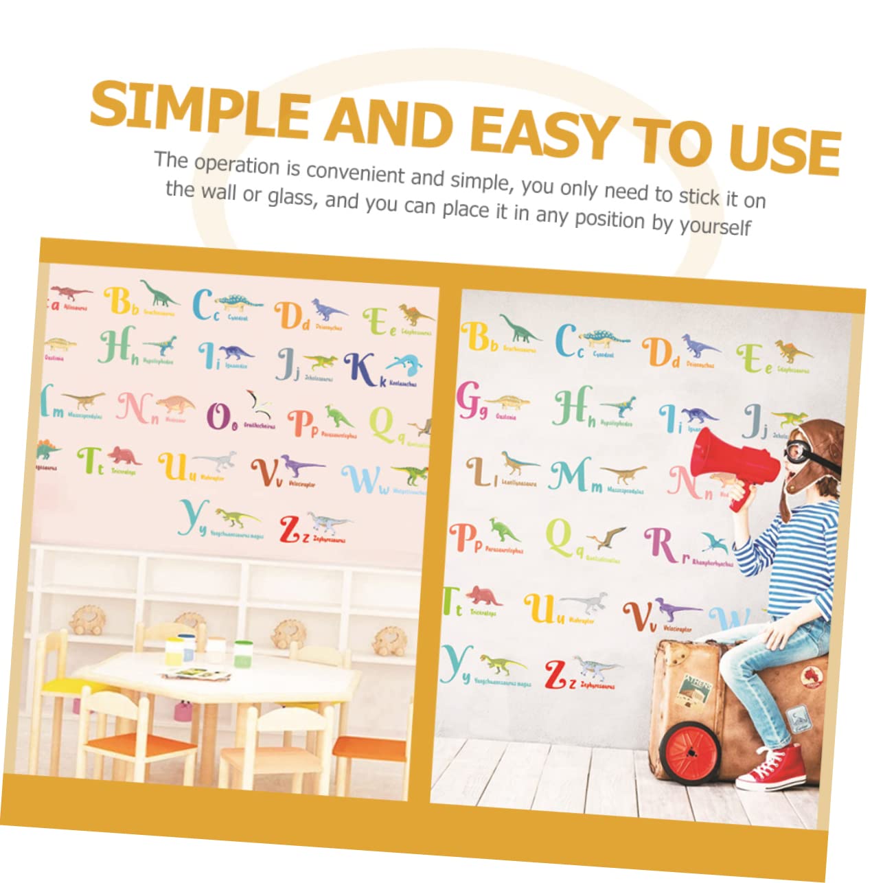 TOYANDONA 3juegos Pegatinas De Pared Infantiles Diseño De y Letras Decorativo Para Habitaciones Para Guarderías y Superficies Lisas