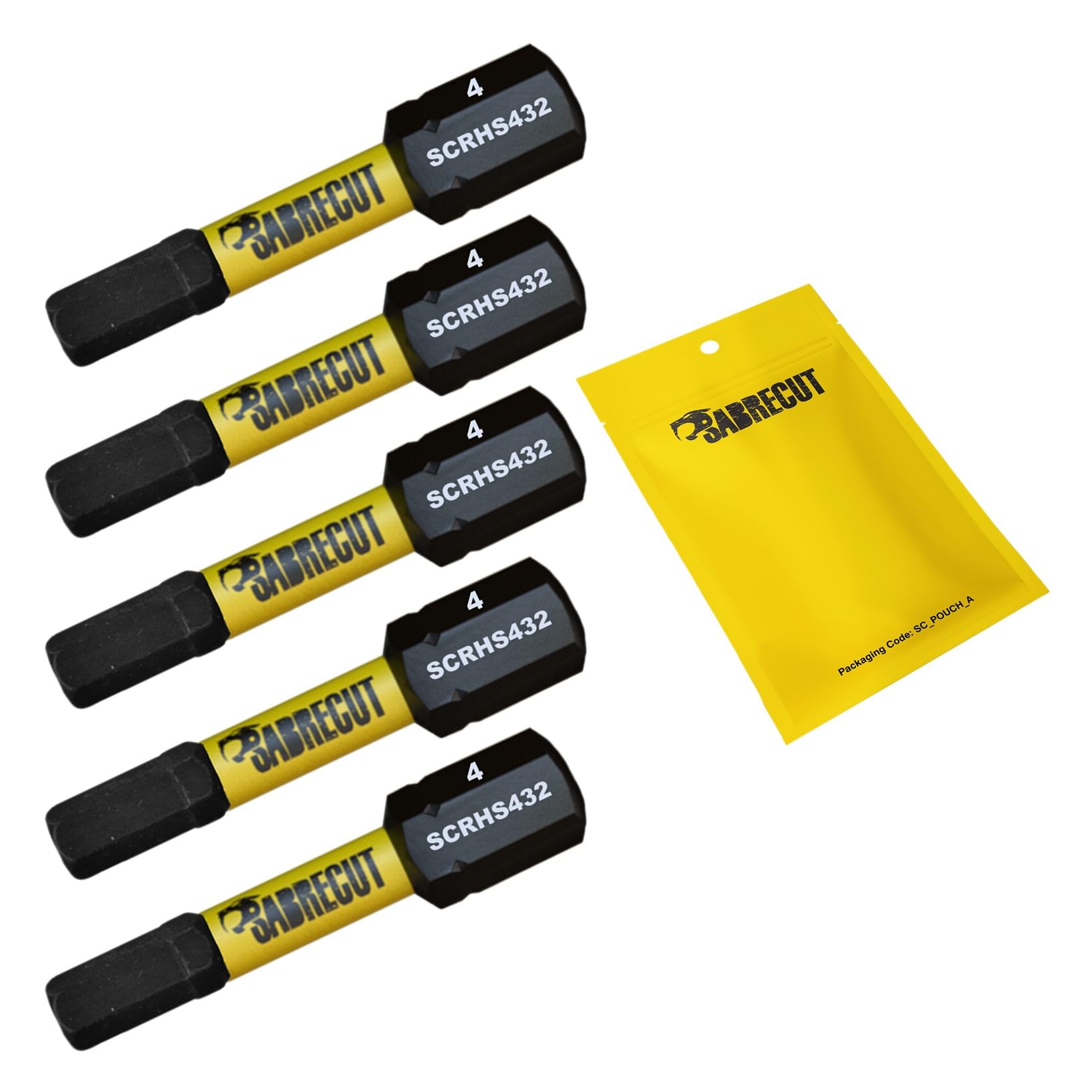 SabreCut Tamper Proof Impact Bits H4 32mm x 5 - Milwaukee DeWalt Professional