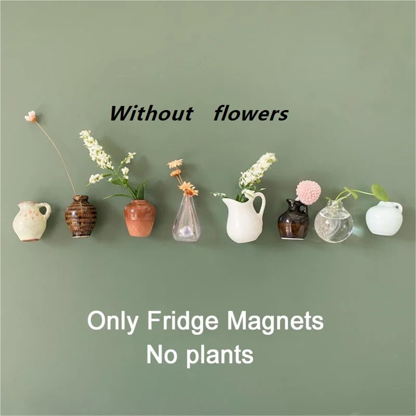 3-8 szt. mini wazonów ceramicznych - DIY porcelanowe magnesy na lodówkę na kwiaty i wiadomości - idealny zestaw upominkowy do kuchni (9)