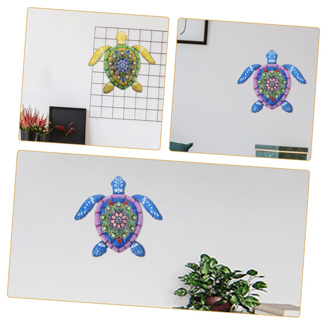 HOLIDYOYO Wandbehang Verblasst nicht Schildkrötenförmiger 2 Stück Rostbeständig aus Eisen Wandkunst und Dekorative für Garten und Wohnzimmer