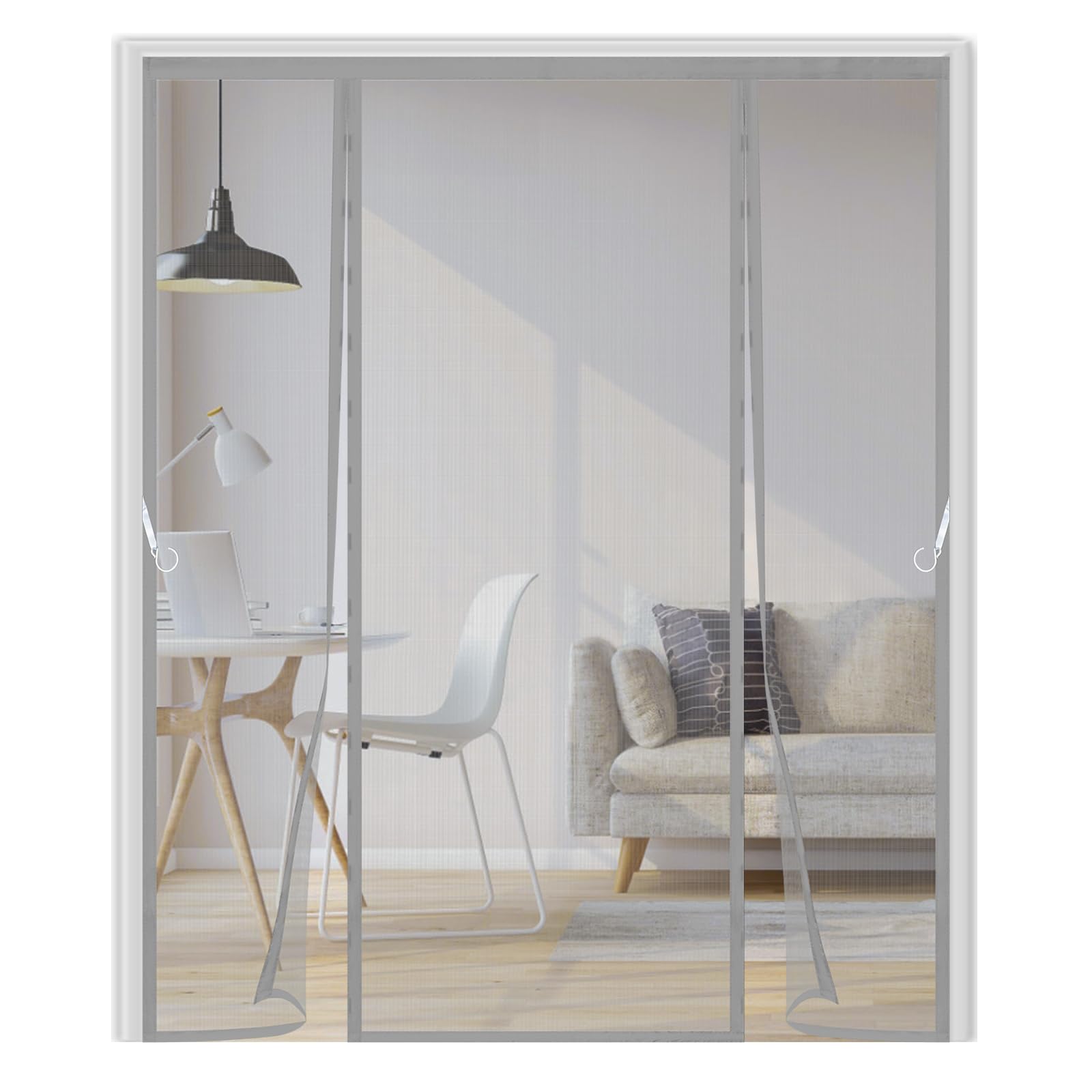 Magnetisch Vliegengaas voor Deur,190x210cm Vliegengordijn voor Deuren, Sluit Vanzelf, Insectenbescherming,Dubbele D eur,Magnetische Hordeur voor Balkondeur, Kelderdeur en Terrasdeur,Zwart