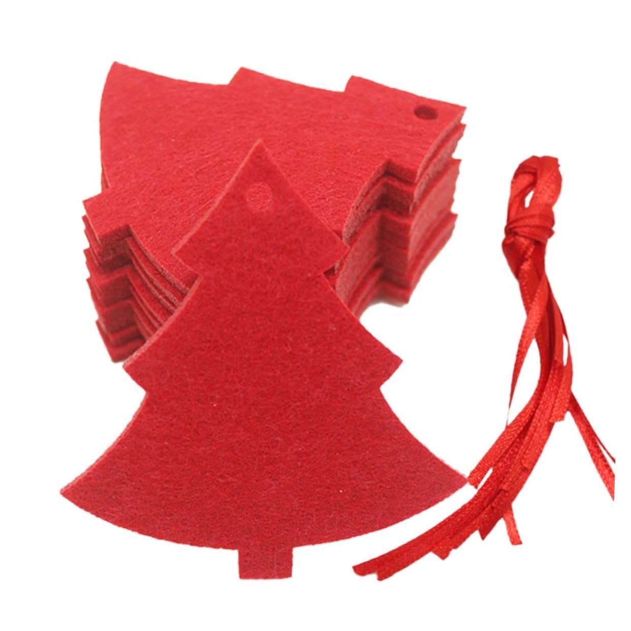 PRETYZOOM 4 Set Di Ornamenti Unici in Feltro Per Albero Di Natale Ciondolo A Forma Di Fetta Di Fiocco Di Neve Rosso Per La Decorazione Della Casa 40 Pezzi*4