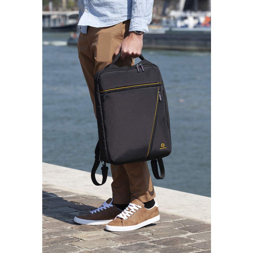 Exacompta 17734E Exactive, Borsa Zaino Nera Per Laptop 15.6 Pollici e Tablet, Poliestere di alta qualtià, Tasche Funzionali Per Riporre Vari Oggetti