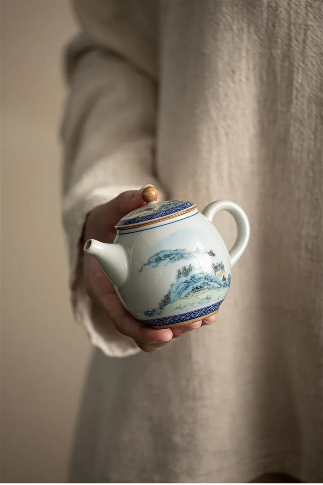 Zestaw do herbaty dla dorosłych, herbata mleczna Oolong, Tie Guan Yin, jaśmin, chiński czajniczek, ceramiczny zestaw do ceremonii, antyczny czajnik krajobrazowy, przenośne zestawy do herbaty