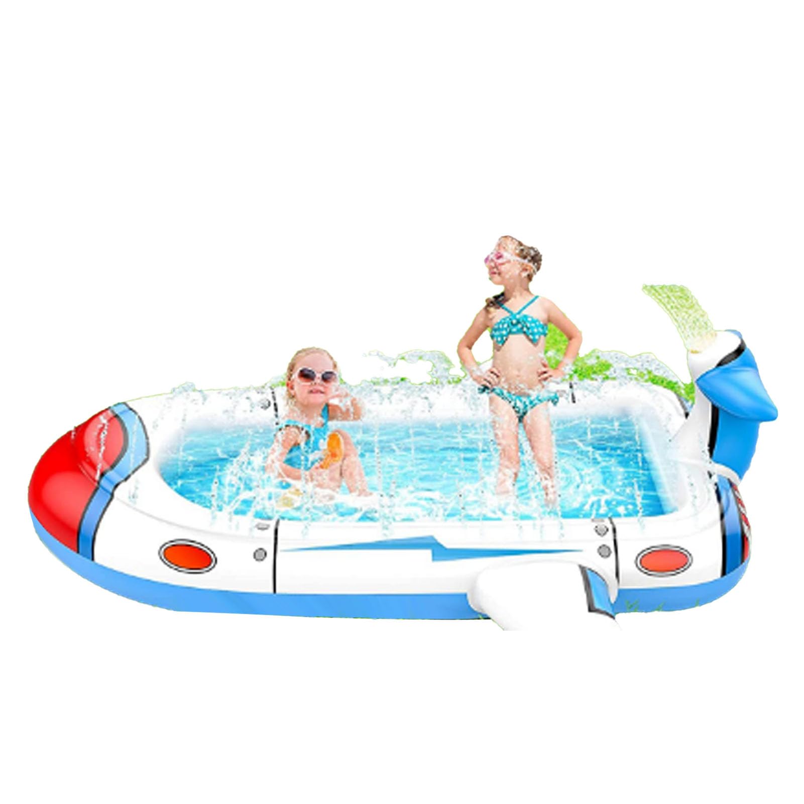 Almohadilla de Aspersor, Apariencia de Dirigible Multiusos Material de PVC Linda Piscina de Aspersores para Juegos Al Aire para Niños Pequeños