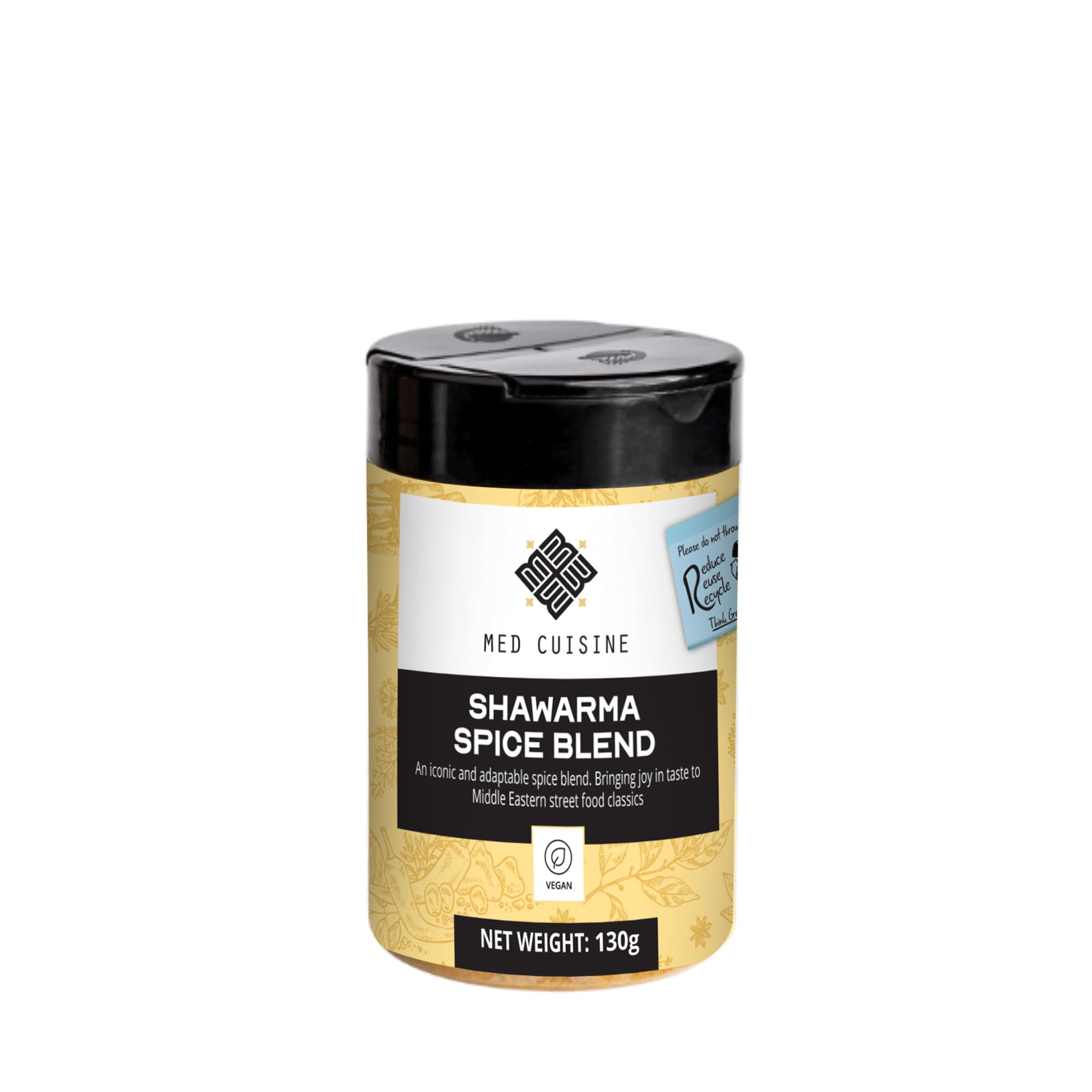 Med Cuisine "Shawarma" Spice Blend 130gr - A Traditional Spice Blend for Meat, Fish & Poultry - Spice Mix for Shawarma - Vegan & Non-GMO Seasoning Blend