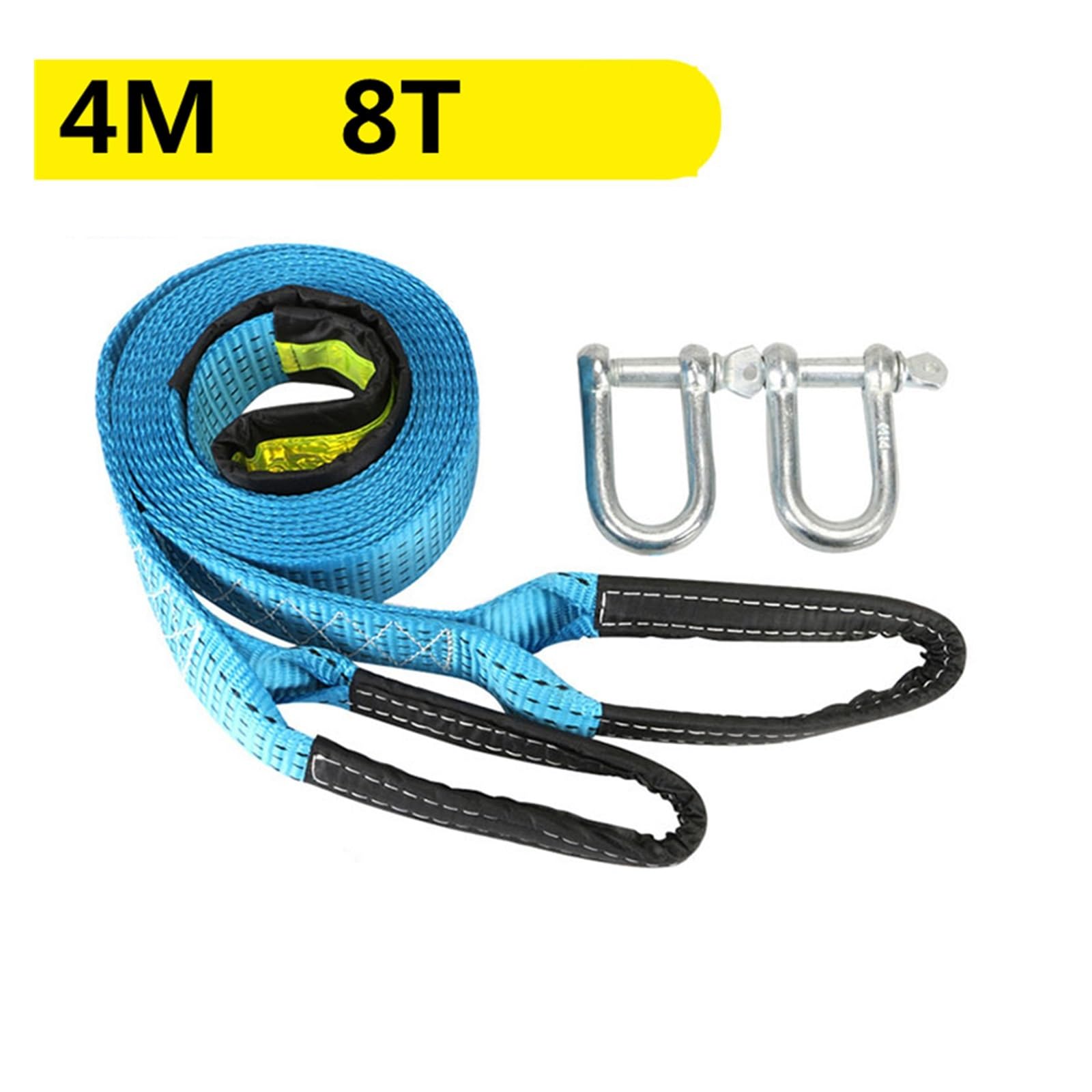 Cuerda del cabrestante, Cable de Remolque 3/4/5M y 8 toneladas, Correa for Coche, Cuerda con Ganchos, Nailon Alta Resistencia for Emergencia Resistente(4m)