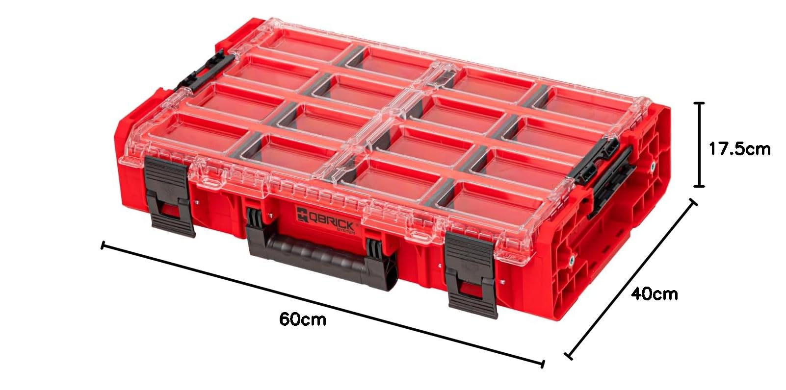 QBRICK SYSTEM Caja Herramientas Maletin Caixa De Ferramentas ONE Organizer XL 2.0 Long Bin RED Ultra HD Rojo 600 x 400 x 145 mm
