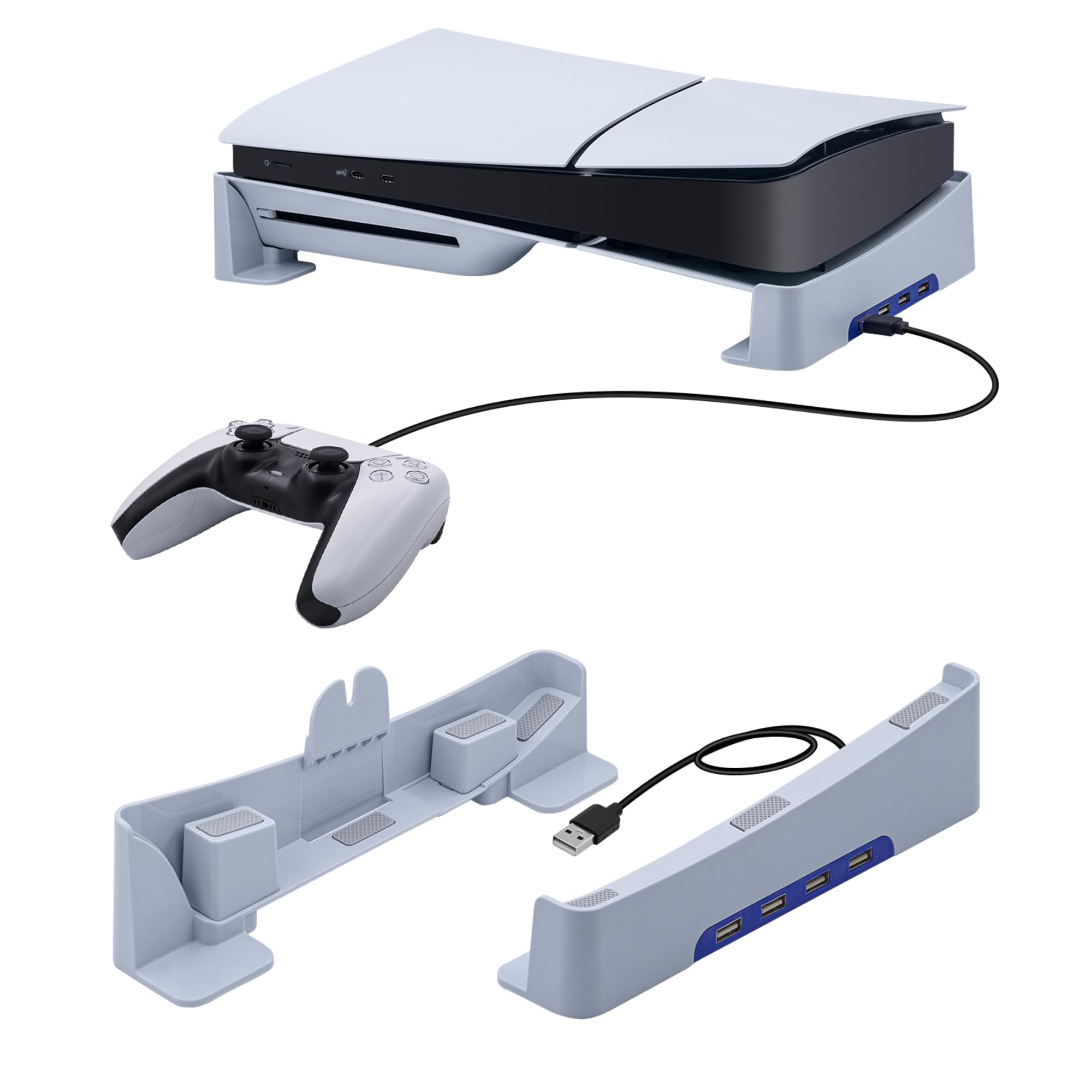 Amazon.co.jp: Mcbazel 新型PS5 Slim用 横置スタンド 4つUSB拡張ポート 