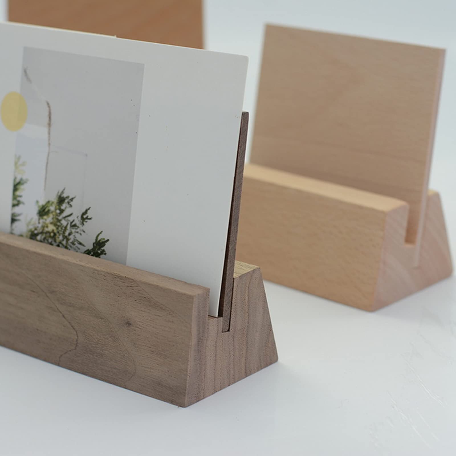 Soporte de madera para tarjetas de visita, soporte de escritorio para oficina, hogar, tarjetas de identificación, soporte para tarjetas de visita