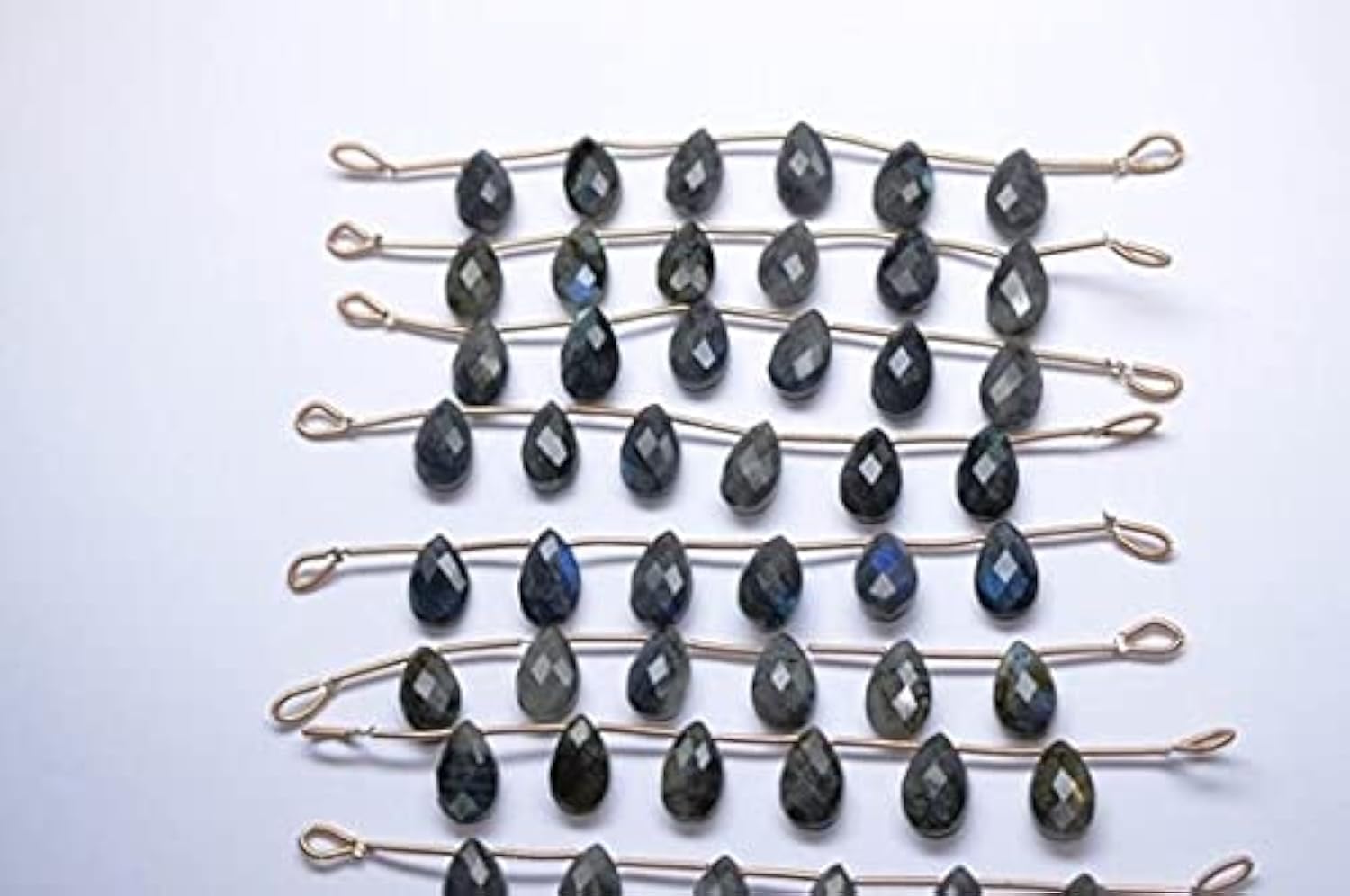 Perles de labradorite naturelle 9x14mm briolette facettée en poire pour bijoux