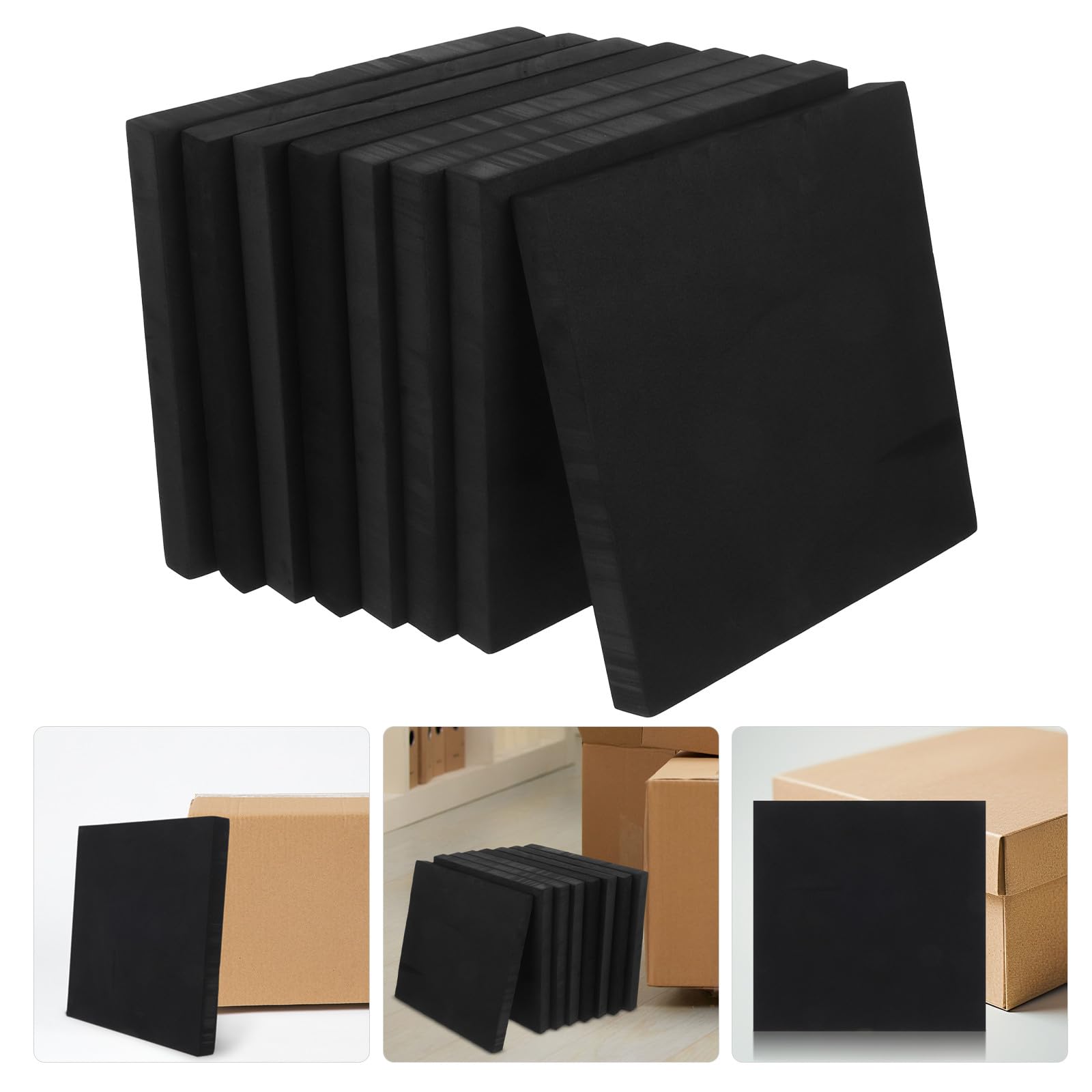 SEWACC Plaques de Mousse en Eva Haute Densité pour Emballage et Expédition, Anti-vibrations, Découpe Facile, 8 Pièces, Dimensions 25x2,5 Cm, Protection pour Colis