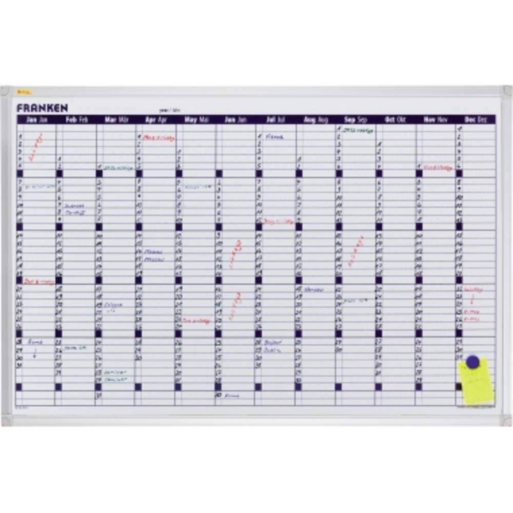Franken VO-12 Planungstafel Office Planer (X-tra Line Jahreskalender) 60 x 90 cm, weiß