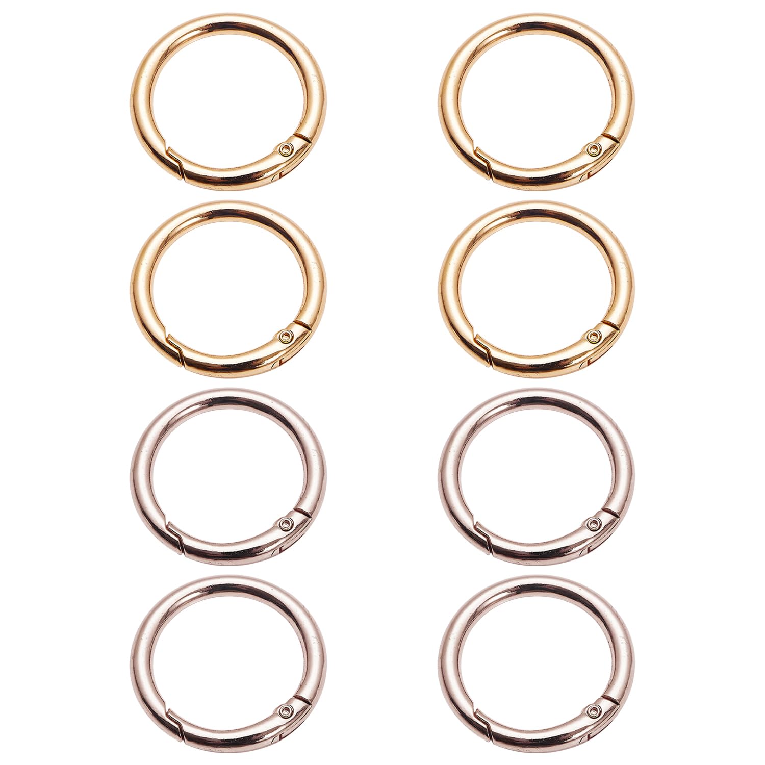 Tvsvkwe Gold 8-Piece Metal Spring Coils, Strong And Durable, Creative Multi-Functional Open Ring Buckle, Reusable, Simple Link Ring For Handicrafts.