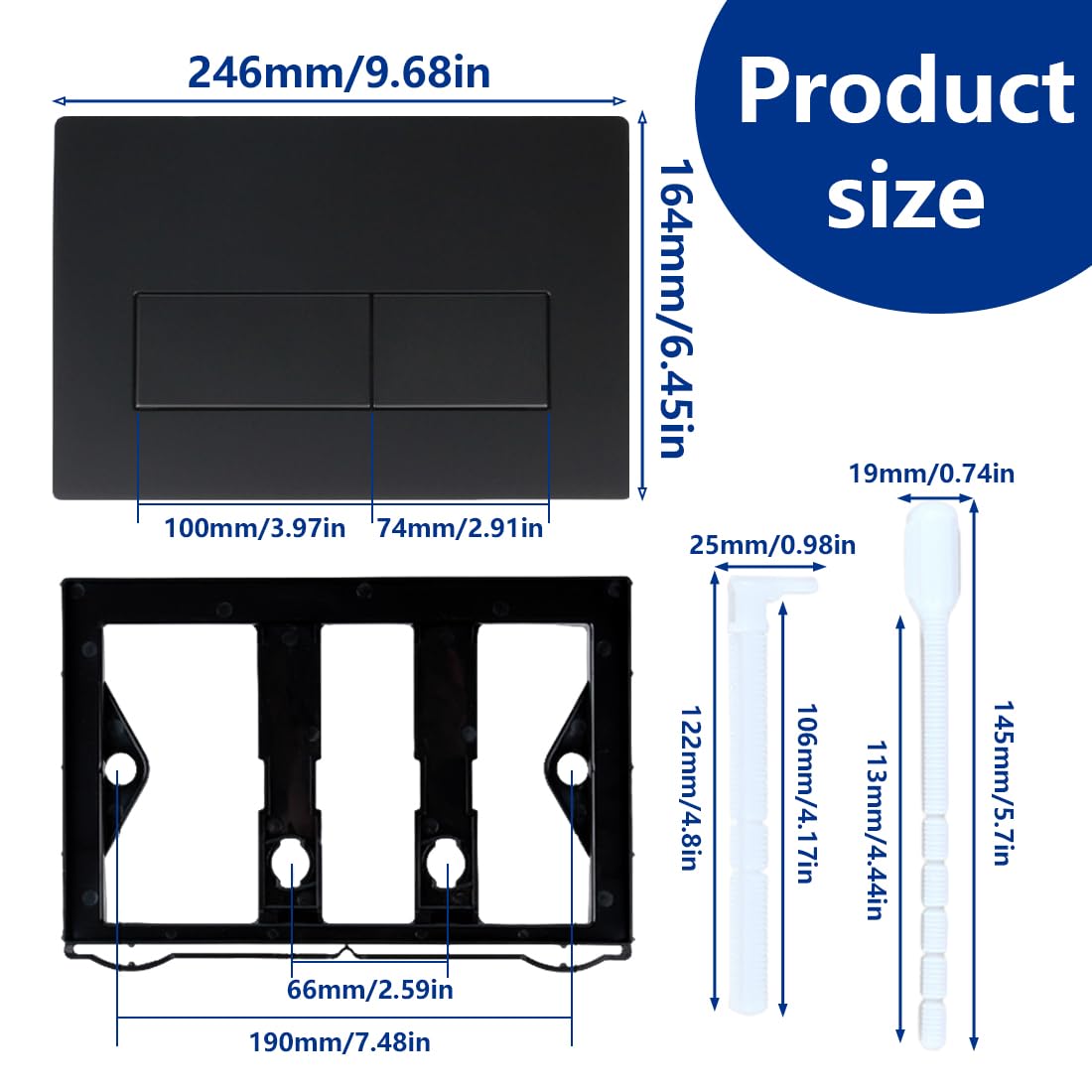1 Pezzi Placca Di Comando Wc,Piastra Di Scarico,Piastra Di Ricambio Per Pannello Frontale Del Cassetta Wc,Doppio Scarico,Per Geberit Sigma 01,20,30,50,Up320,UP300 (nero)
