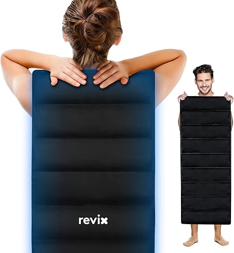 REVIX Paquete de hielo de cuerpo completo para espalda, bolsas de hielo grandes para lesiones, paquete de hielo de gel extragrande reutilizable para