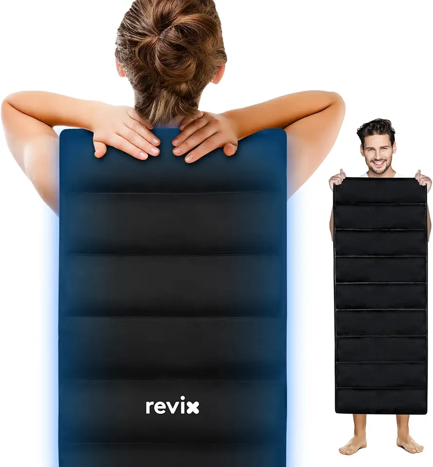 REVIX Full Body Ice Pack for Back, 47”x17.5” Reusable Extra Large Gel Cold Pack for Entire Back, Hip, and Leg, Flexible Cold Therapy Wrap for Full-Body Fatigue Relief and Everyday Muscle Relaxation