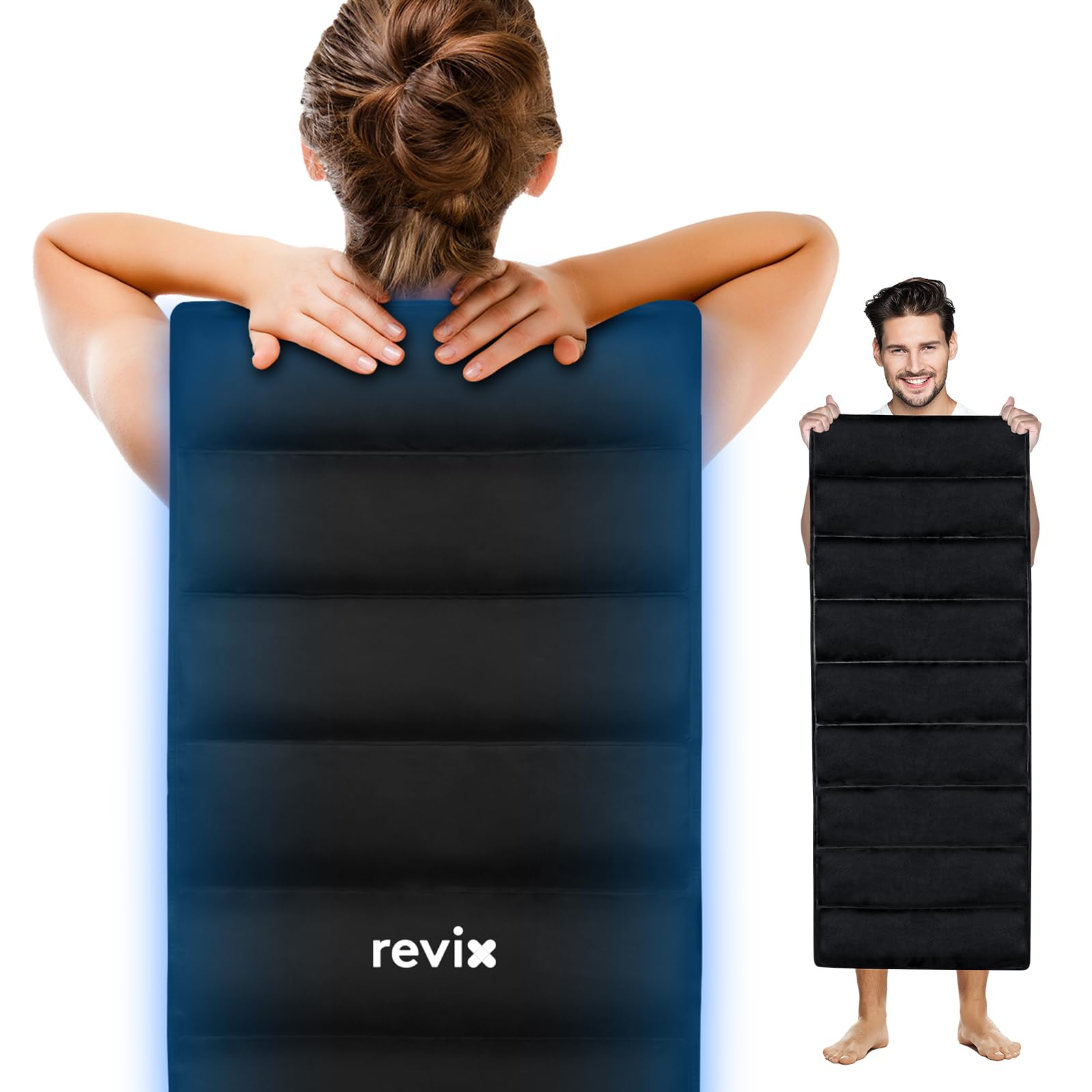 REVIX Full Body Ice Pack for Back, 47”x17.5” Reusable Extra Large Gel Cold Pack for Entire Back, Hip, and Leg, Flexible Cold Therapy Wrap for Full-Body Fatigue Relief and Everyday Muscle Relaxation
