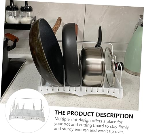 Miniatura 5 de Organizador de tapa de olla, 1 unidad, estante de cocina, cubierta de olla de metal, soporte para tapa de olla