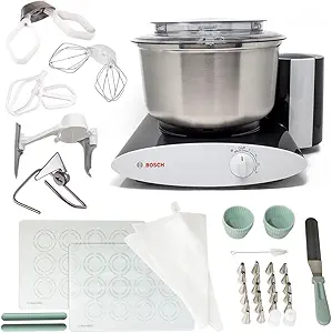 Bosch Universal Plus Stand Mixer - Black - Baker's Package with Additional Baking Attachments and Stainless Steel Bowl