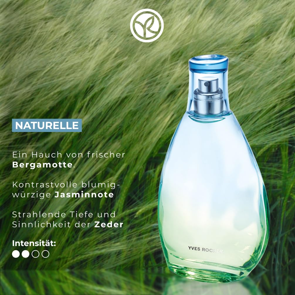 Yves Rocher NATURELLE - Eau de Toilette Damen - Frische Bergamotte, Jasmin und Zeder - Natürlich erfrischender Duft für jeden Tag - 75 ml