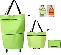 Vista 1 de Carrito de compras plegable 2 en 1, nuevo 2023 carritos de bolsas de compras plegables con ruedas, bolsas tote de compras rodantes portátiles