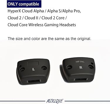 Cloud Alpha Hinge Clamps - Replacement Hinge Side Buckles Parts for HyperX Cloud Alpha/Alpha S/Alpha Pro, Cloud 2/Cloud II/Cloud 2 Core/Cloud Core Wireless Gaming Headsets (Left + Right)