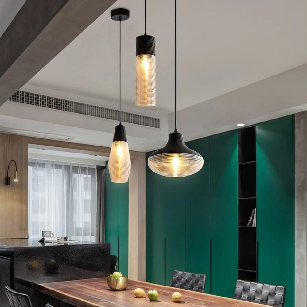 Retro proste lampy wiszące LED, przemysłowe wyposażenie oświetlenia lampy wiszącej, szklany żyrandol na głowę, do sypialni bar do jadalni kuchnia