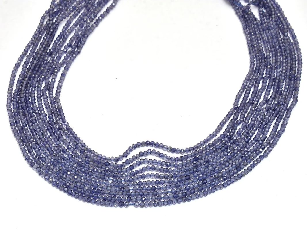 Perles iolite bleue en fil de 13 pouces pour vos ateliers bijoux diy